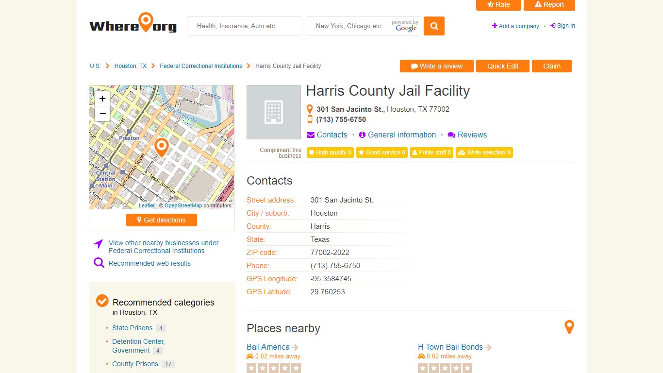 Harris County Jail Facility, Houston, TX - 301 San Jacinto St ...