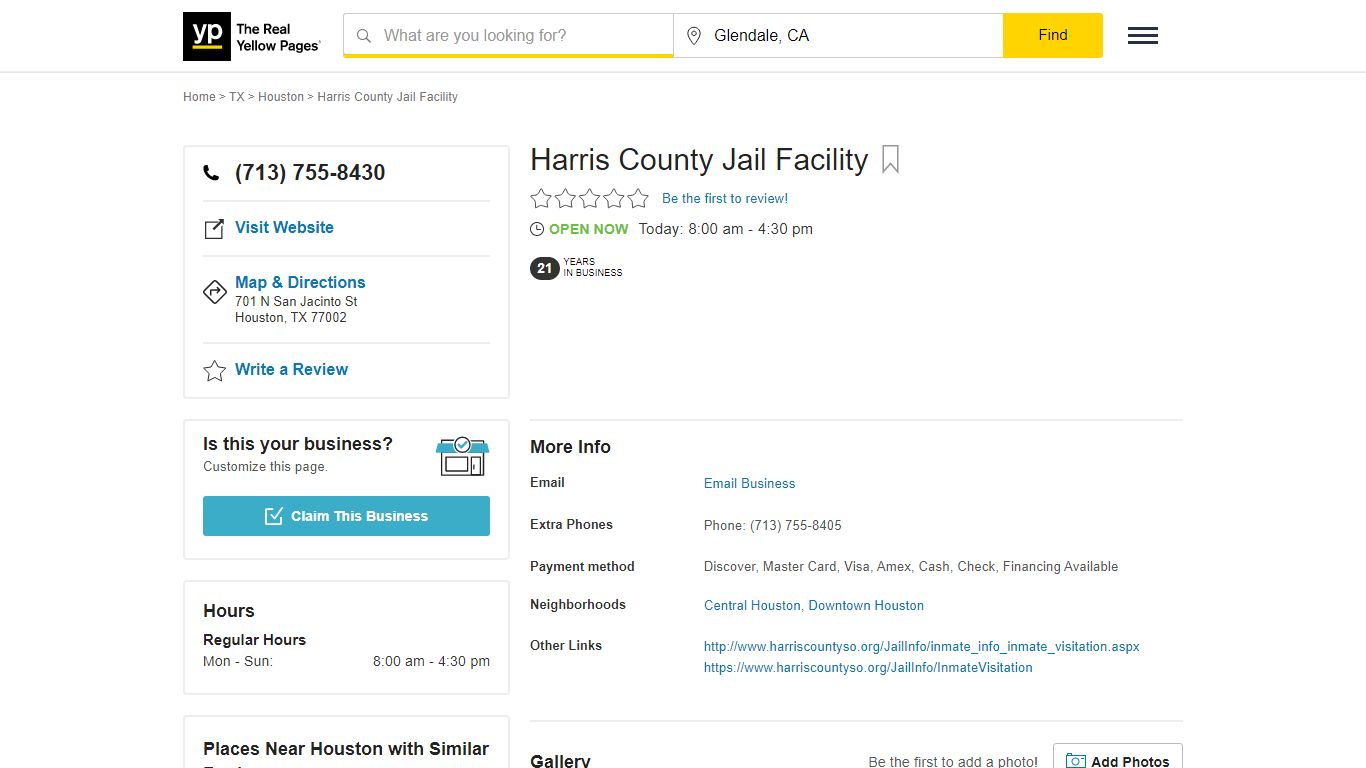 Harris County Jail Facility 701 N San Jacinto St, Houston, TX 77002 ...